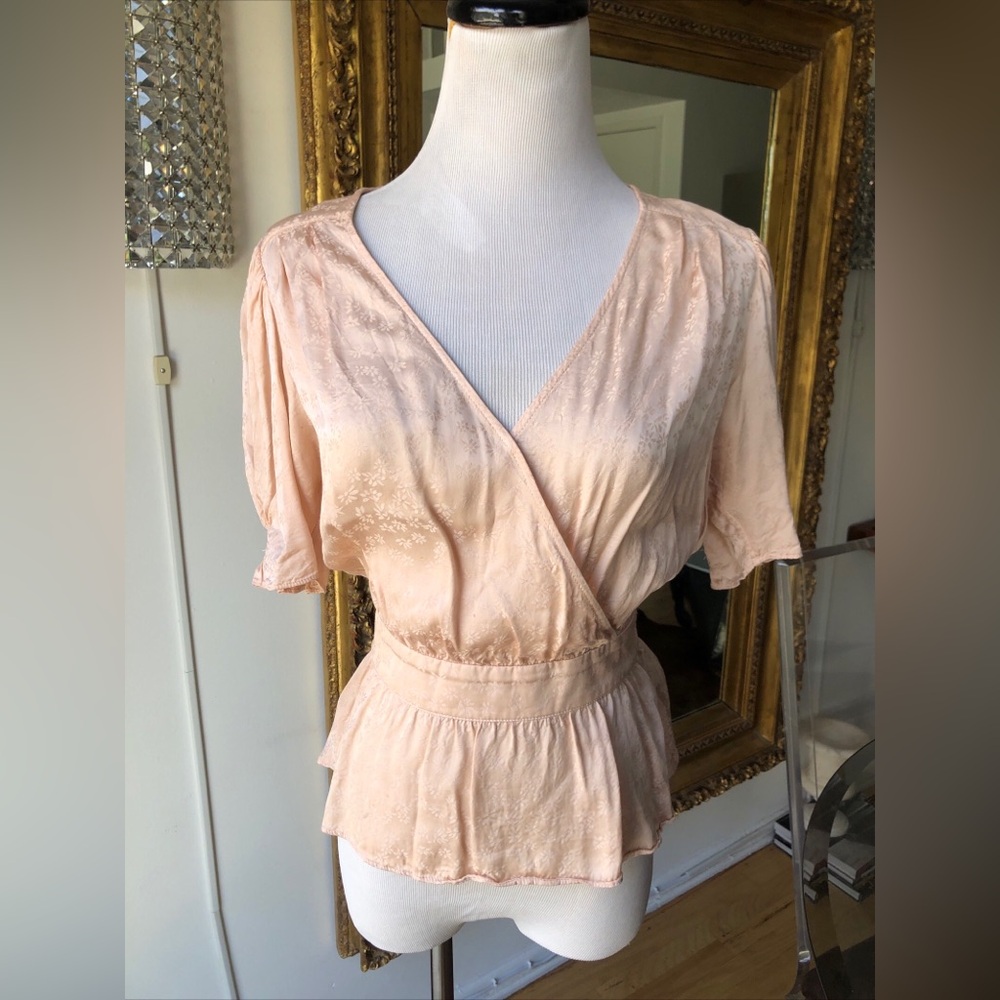 The Kooples Pink Peplum Blouse size small